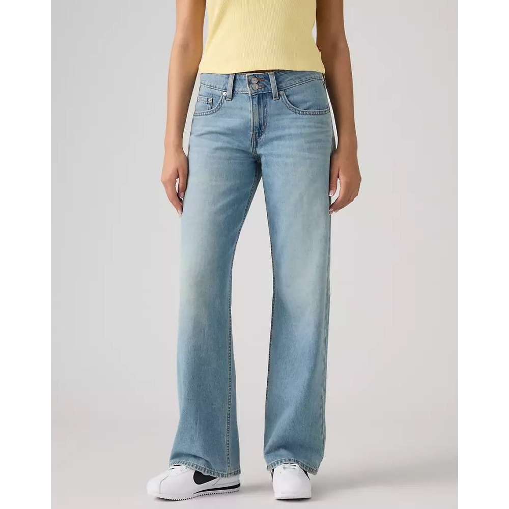 Levis Superlow Jeans Women 31 Light Blue Excellent Wide Leg Low Rise Y2K Denim